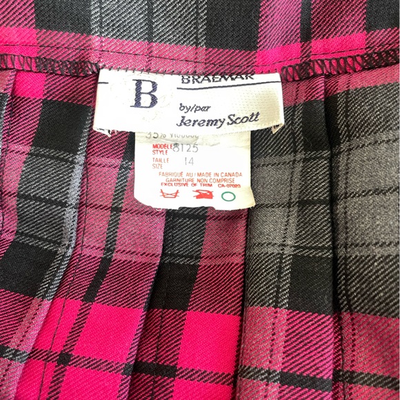 Vintage Plaid  Pleated Skirt - Picture 3 of 3